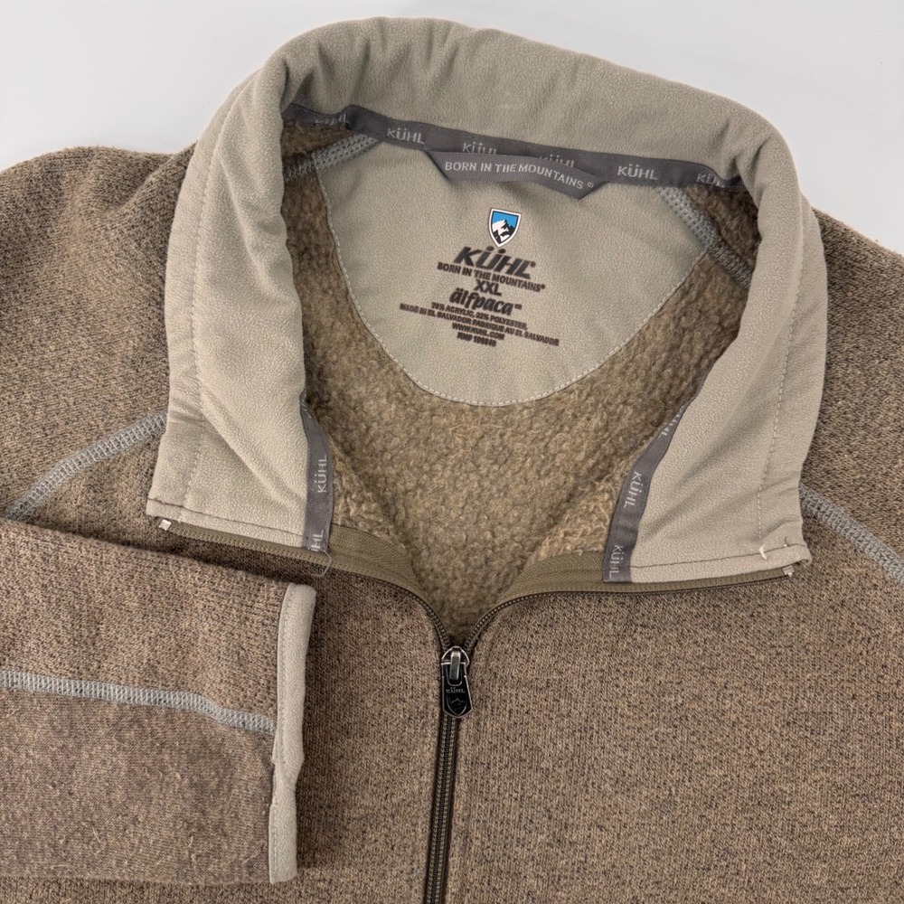 KUHL Alfpaca Full Zip Fleece Jacket Mens XXL Brown Heathered Performance 10018
